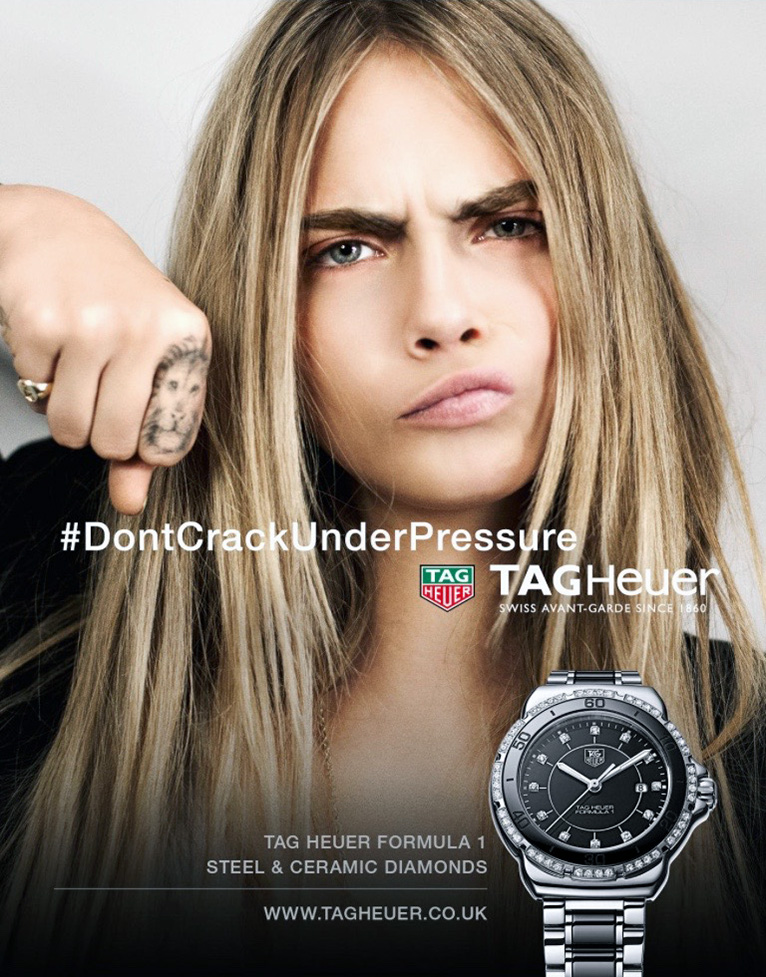Cara Delevingne for Tag Heuer.